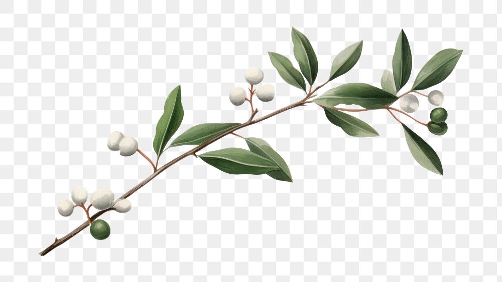 PNG White mistletoe blossom flower plant