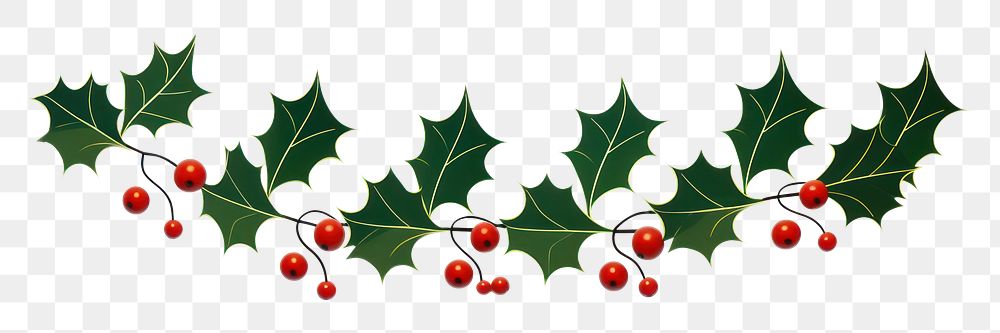 PNG Christmas holly plant leaf. AI generated Image by rawpixel.