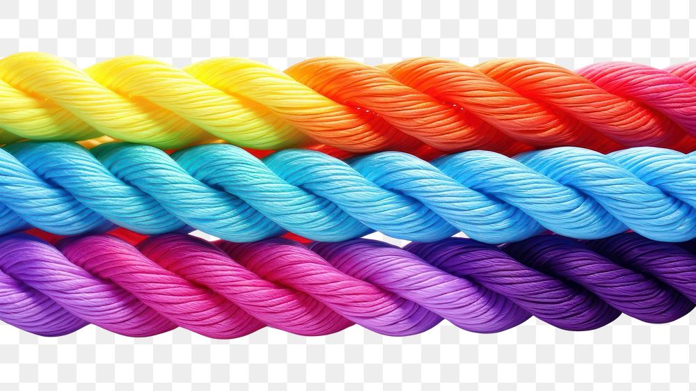 PNG  Colorful ropes variation strength textile. AI generated Image by rawpixel.