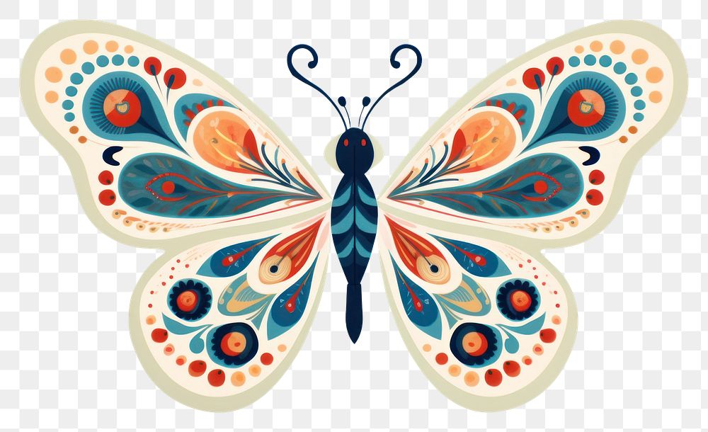 PNG A butterfly art pattern creativity. AI generated Image by rawpixel.