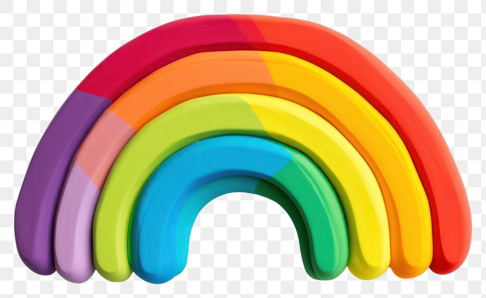 PNG Rainbow rainbow shape toy. AI generated Image by rawpixel.