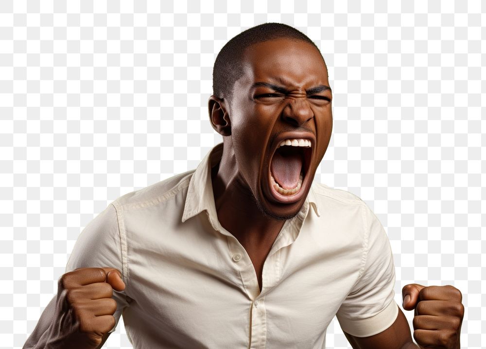 PNG  Angry young man shouting adult hand. AI generated Image by rawpixel.