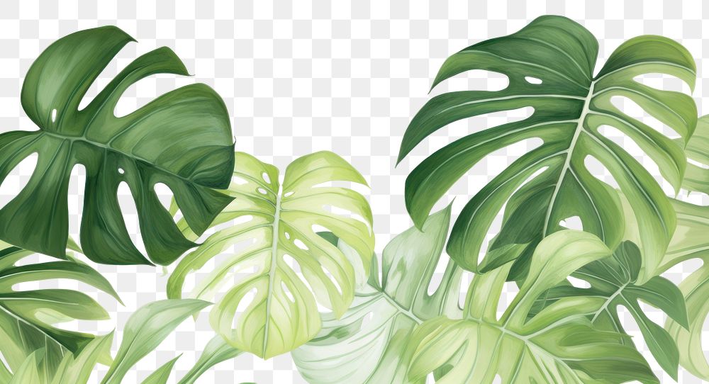 PNG  Monstera leaves backgrounds plant green. AI generated Image by rawpixel.