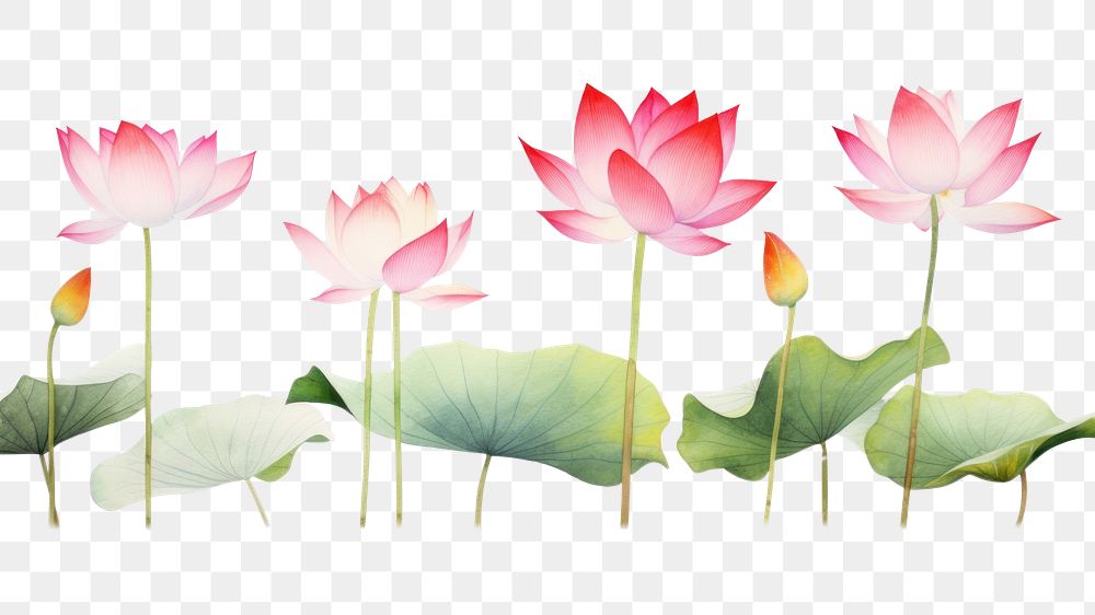 PNG  Lotus flower petal plant AI generated Image by rawpixel