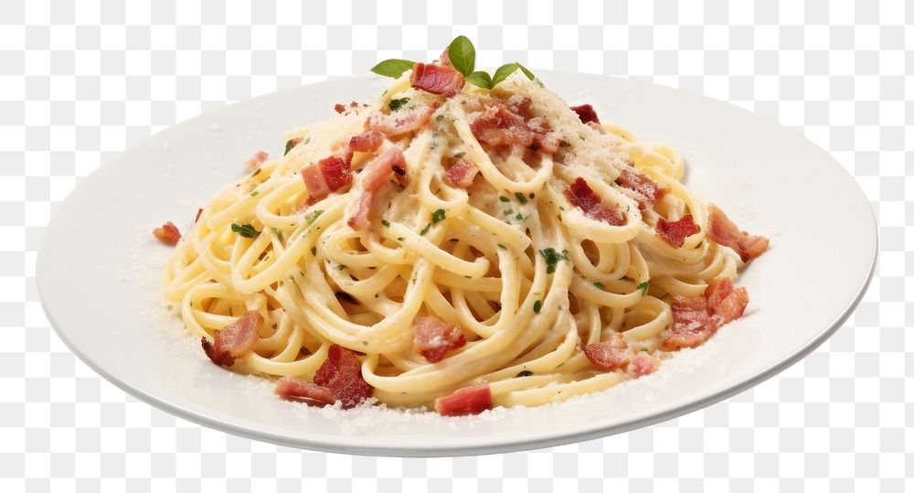 PNG  Spaghetti alla Carbonara spaghetti carbonara pasta. AI generated Image by rawpixel.