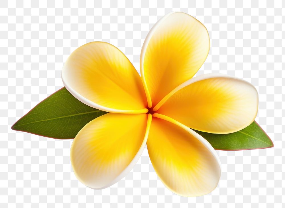 PNG  Frangipani flower petal plant leaf. AI generated Image by rawpixel.
