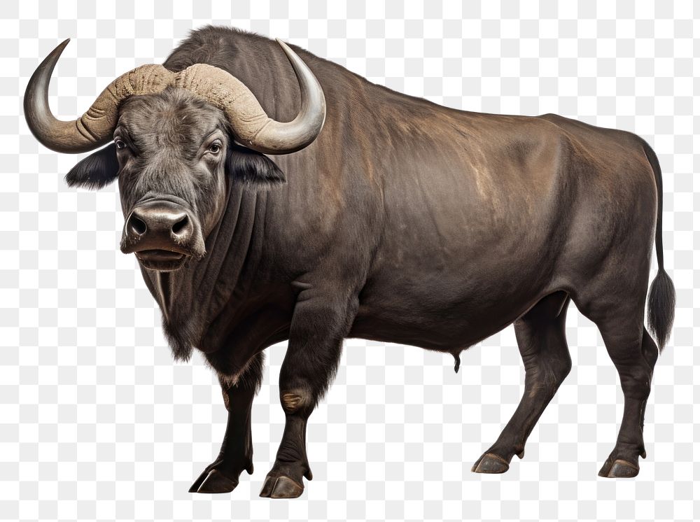 PNG  African buffalo livestock wildlife cattle. AI generated Image by rawpixel.