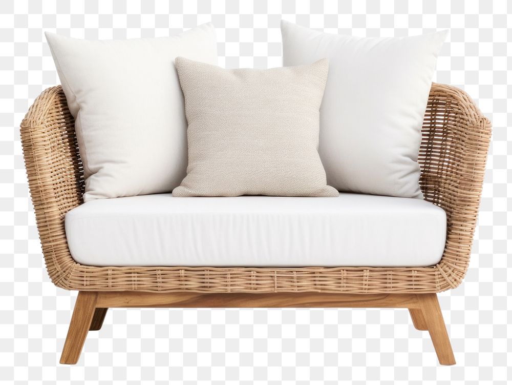 PNG  Sofa pillow furniture armchair AI generated Image by rawpixel