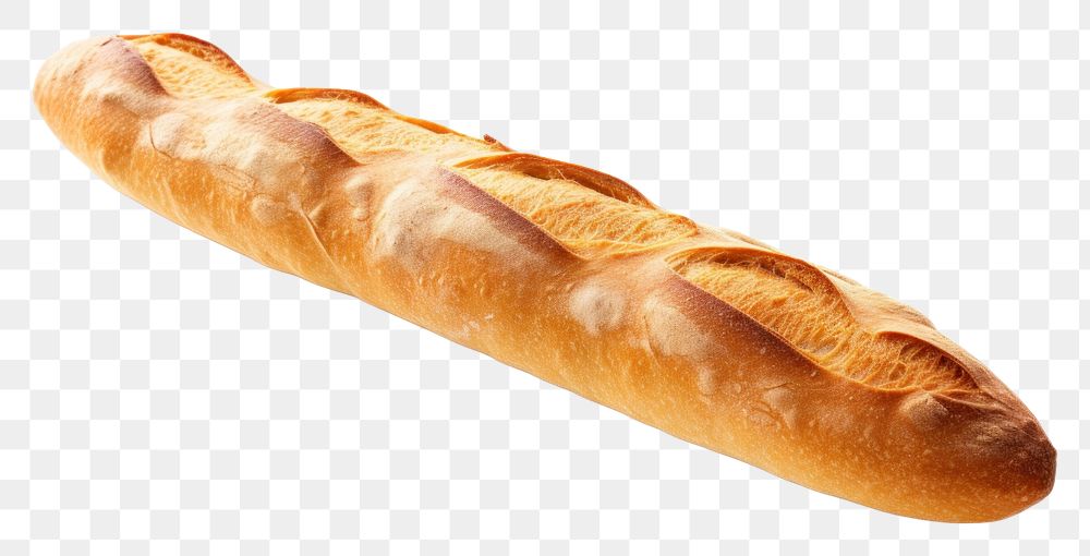 PNG  Baguette bread food white background. AI generated Image by rawpixel.