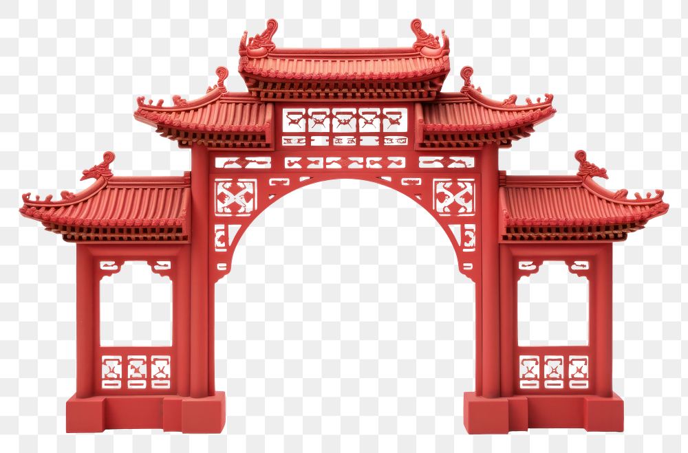 PNG  Chinese gate architecture decoration chinese new year. AI generated Image by rawpixel.