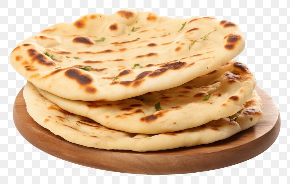 PNG  Naan bread pizza food white background. AI generated Image by rawpixel.