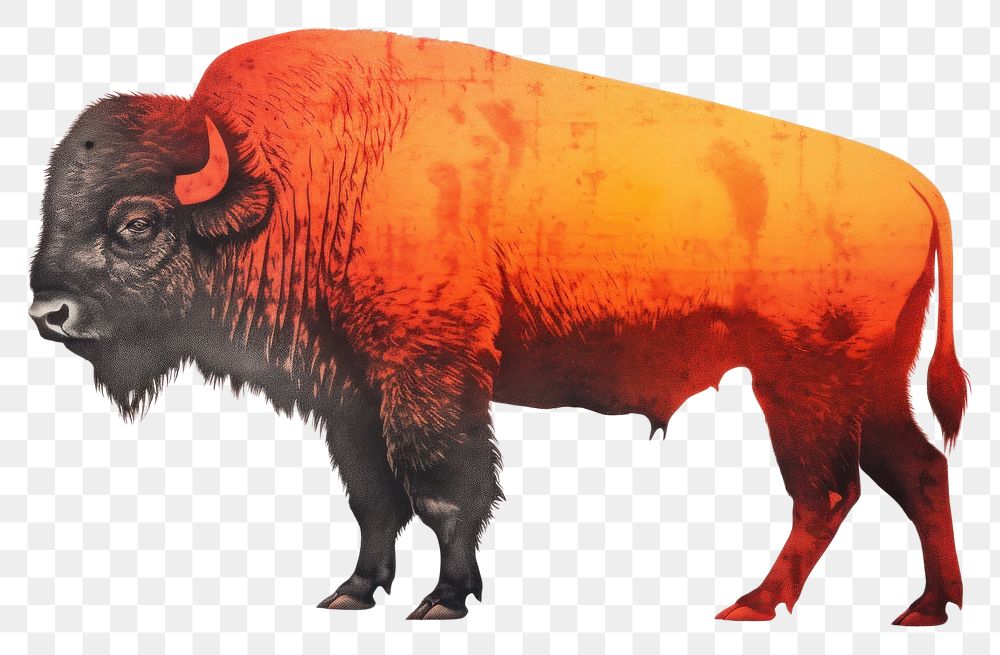 PNG Bison livestock cattle animal. AI generated Image by rawpixel.