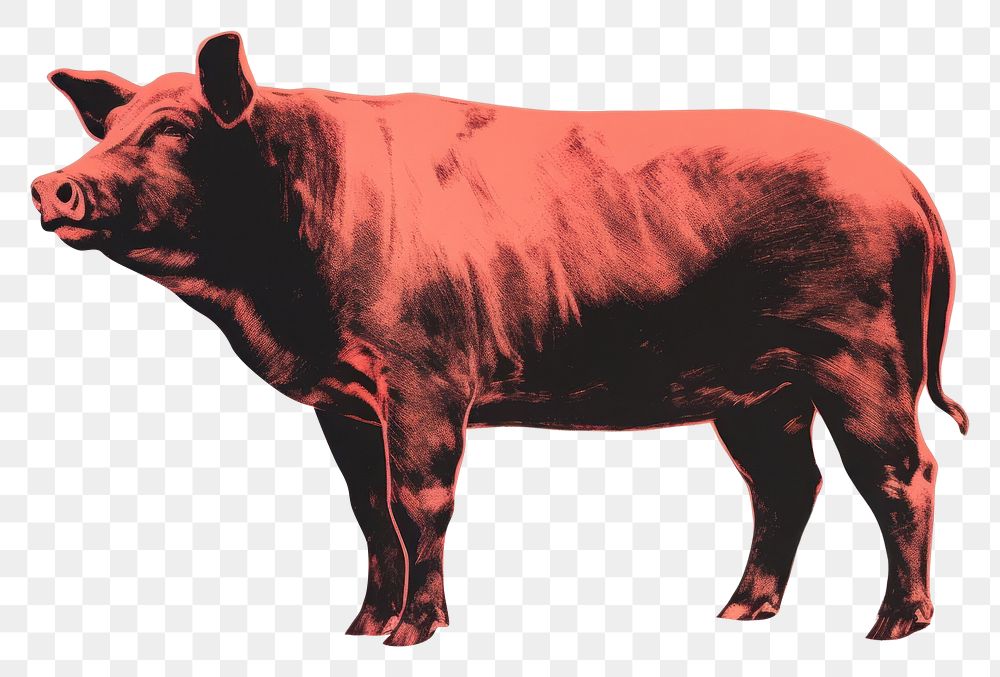 PNG A pig livestock mammal animal. AI generated Image by rawpixel.