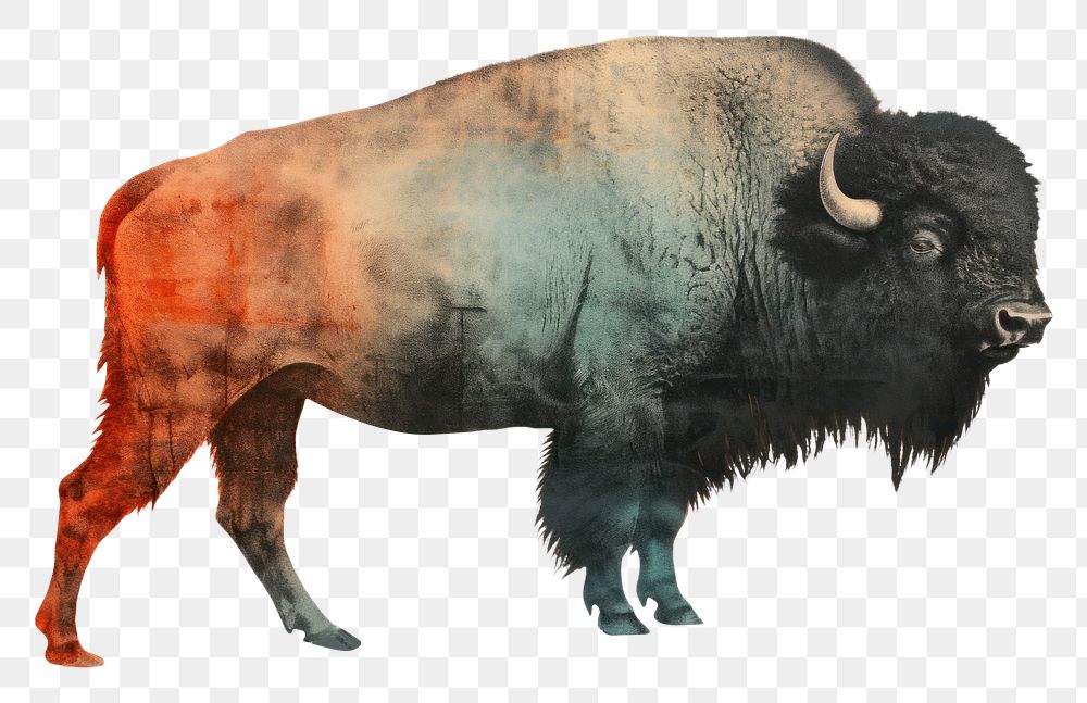 PNG Bison livestock wildlife animal. AI generated Image by rawpixel.