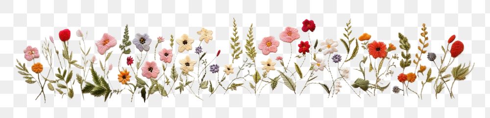 PNG Embroidery flower plant art. AI generated Image by rawpixel.