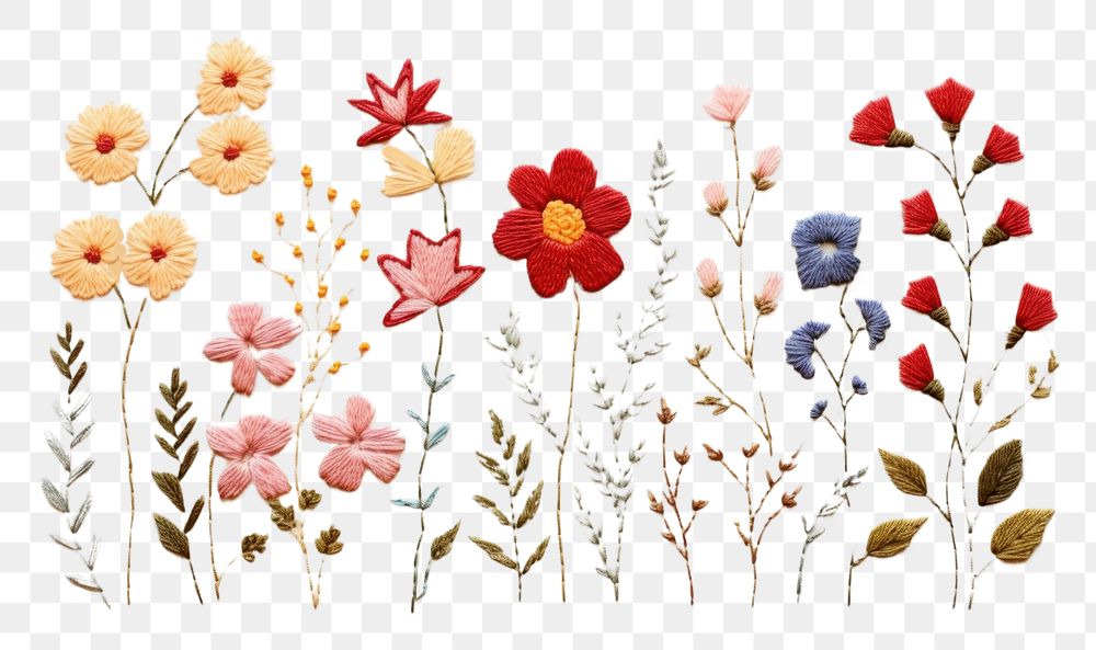 PNG Embroidery pattern inflorescence cross-stitch. AI generated Image by rawpixel.