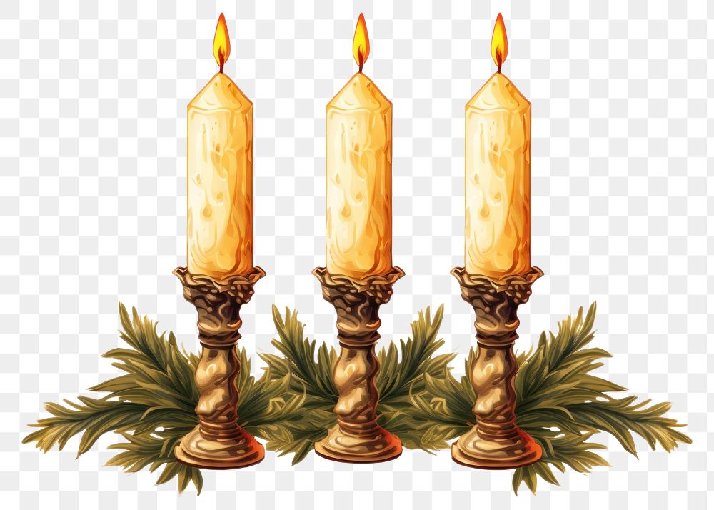 PNG Christmas candles lighting white background illuminated AI generated Image by rawpixel