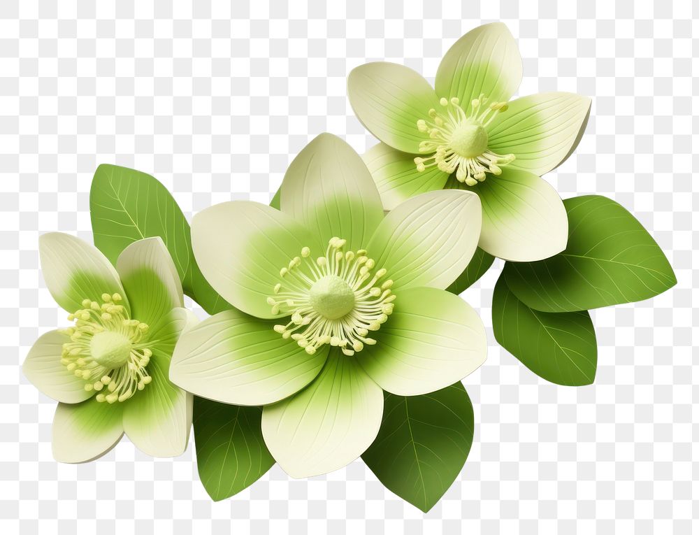 PNG 3d Hellebore illustration flower plant petal. AI generated Image by rawpixel.