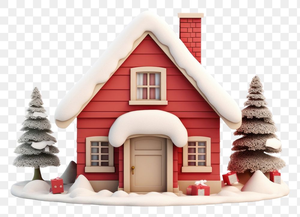 PNG Christmas house decoration architecture building white. AI generated Image by rawpixel.