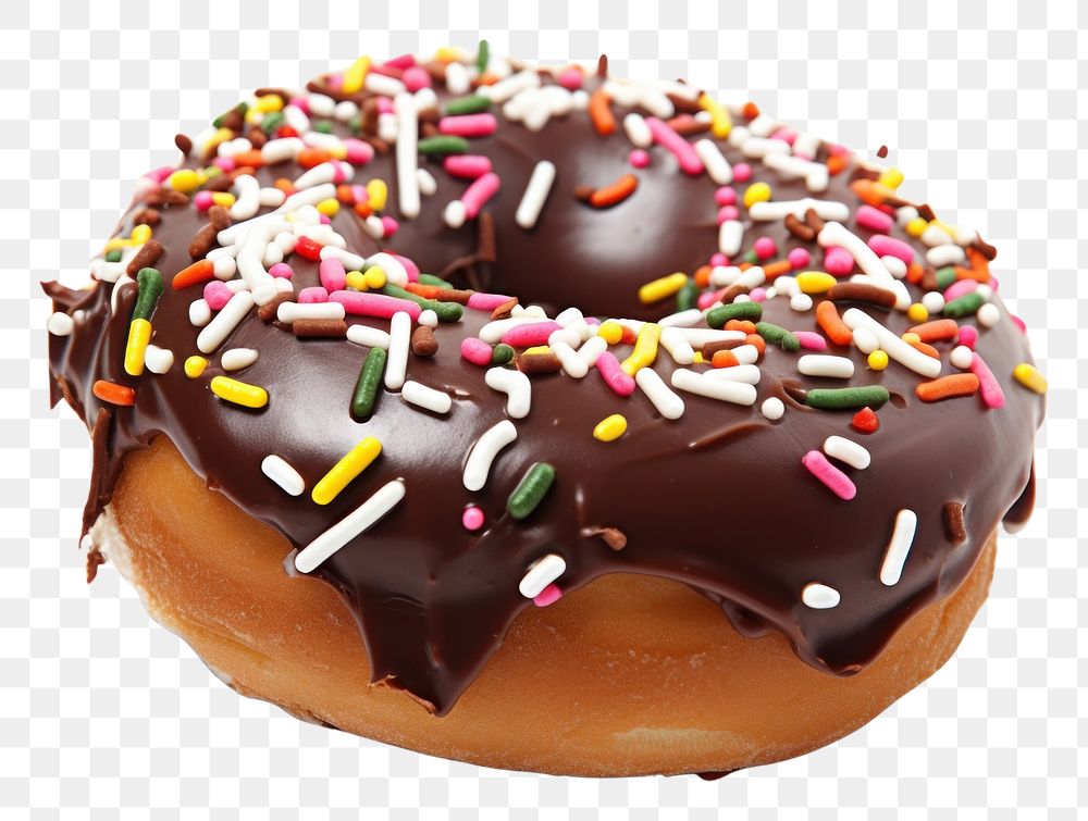 PNG  Sprinkles donut chocolate dessert. AI generated Image by rawpixel.