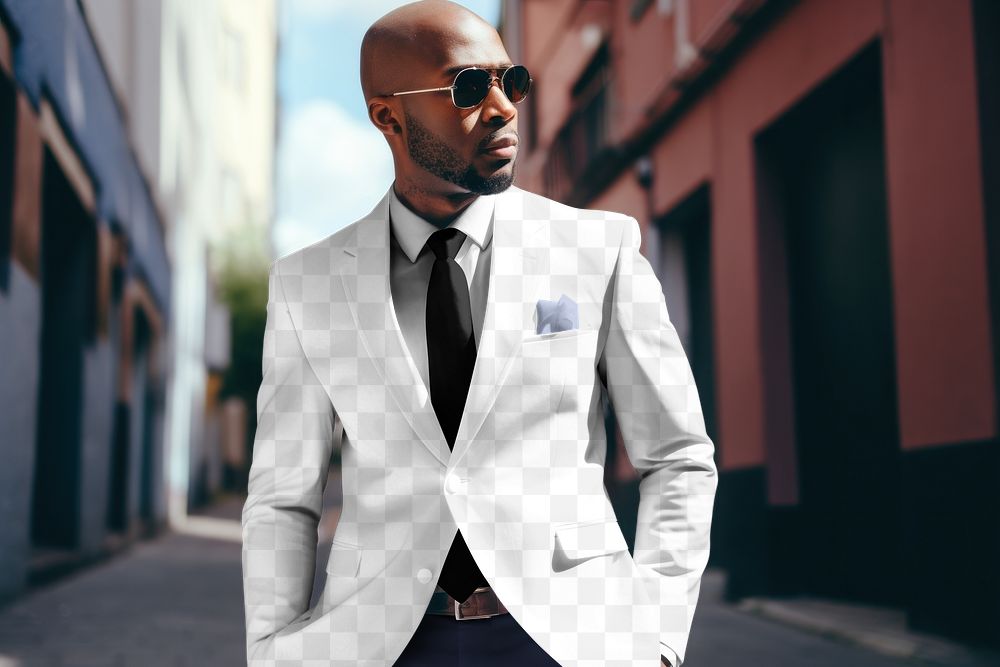 Men's suit png mockup, transparent design