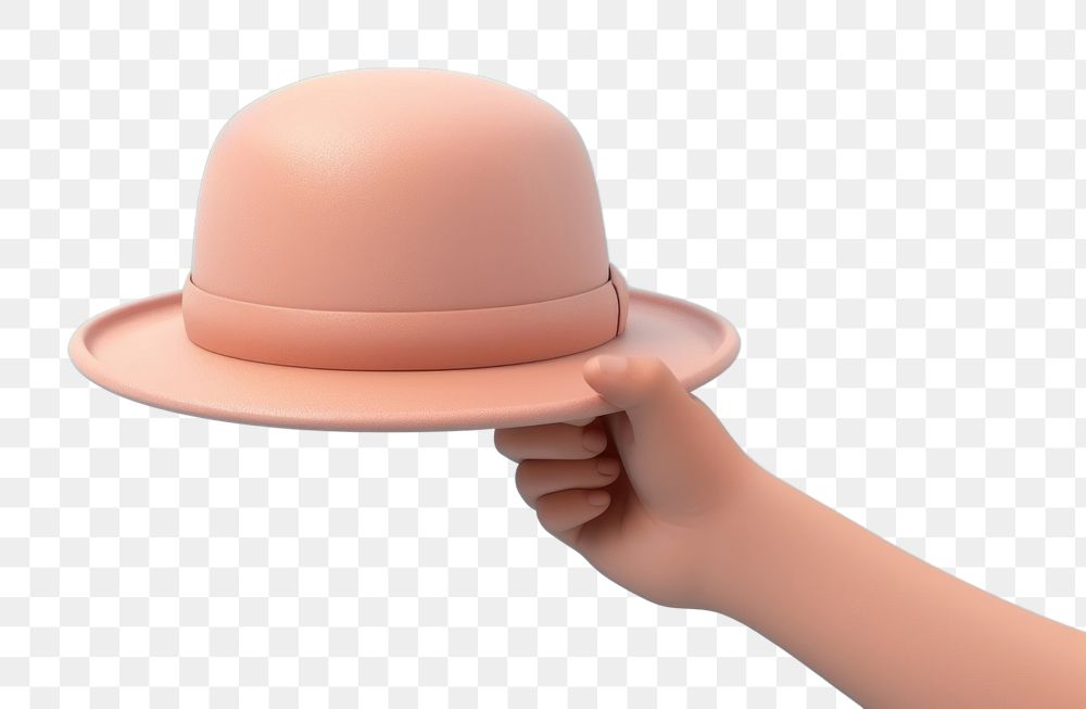 PNG Hand holding a hat headwear clothing fondant. AI generated Image by rawpixel.