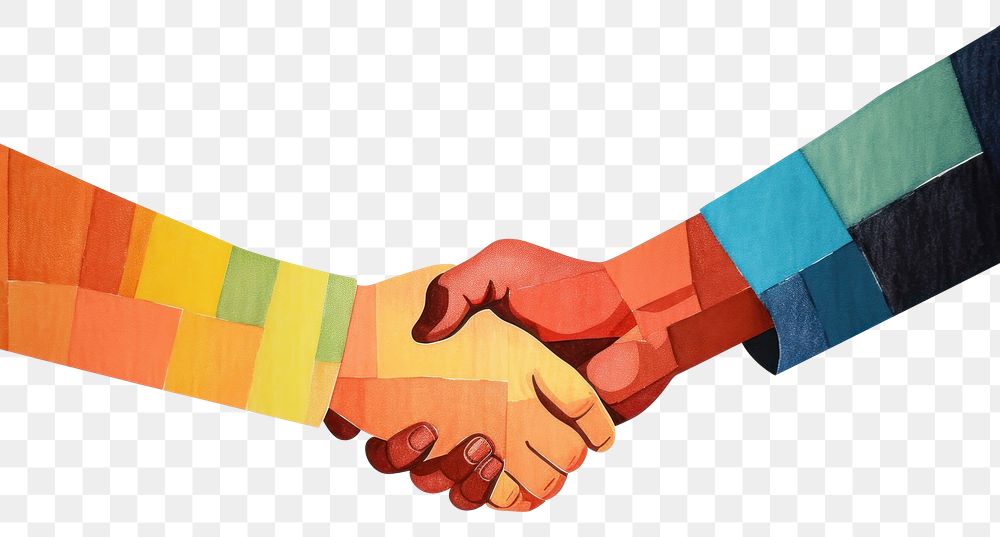 PNG Handshake art togetherness agreement. AI generated Image by rawpixel.