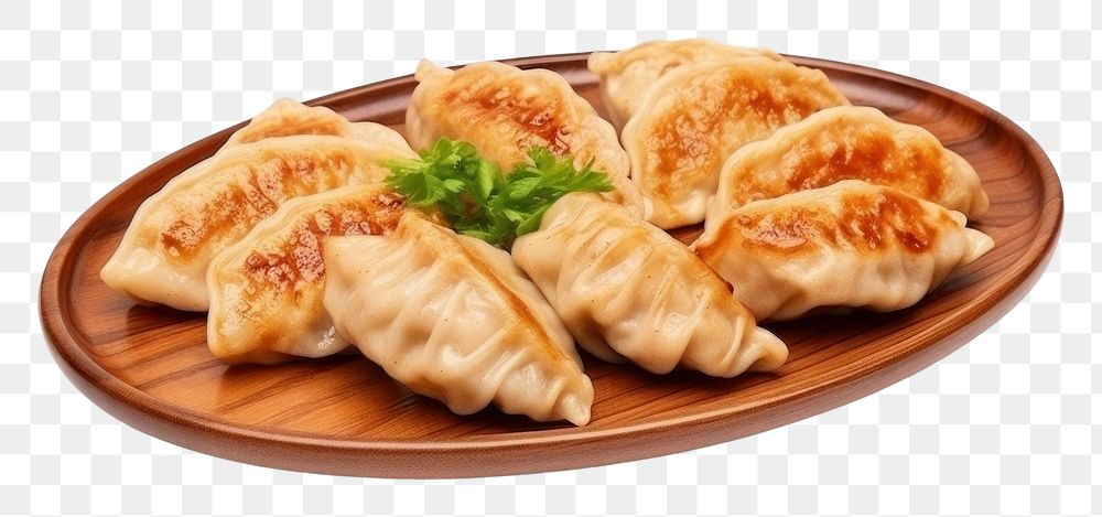 PNG Gyozas dumpling plate food. 