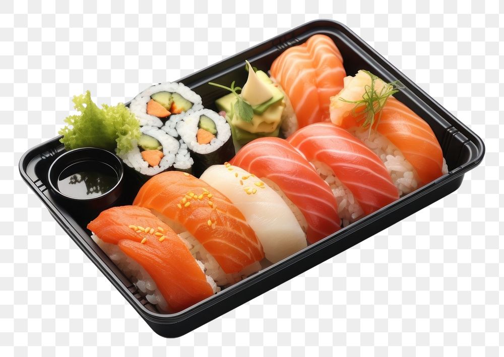 PNG  Japanese bento set sushi plate food. AI generated Image by rawpixel.