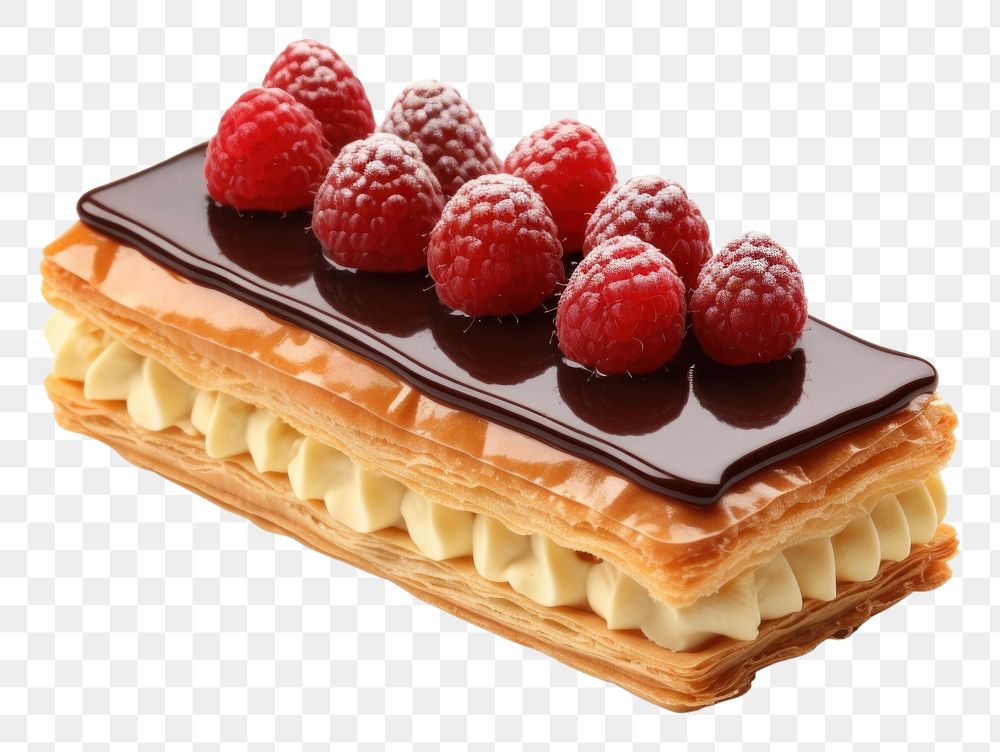 PNG  French dessert raspberry pastry cream. AI generated Image by rawpixel.