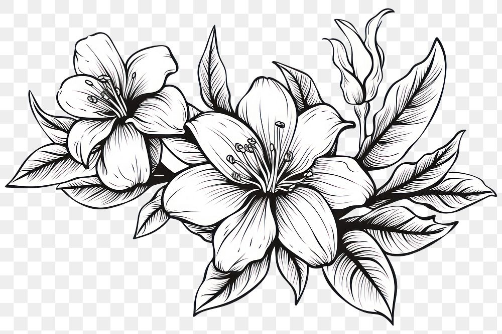 PNG Poinsettia pattern drawing flower. AI generated Image by rawpixel.
