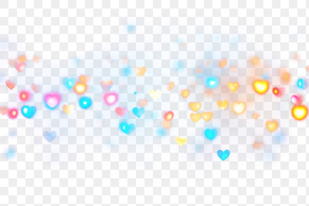 PNG Bokeh hearts effect backgrounds light night. AI generated Image by rawpixel.