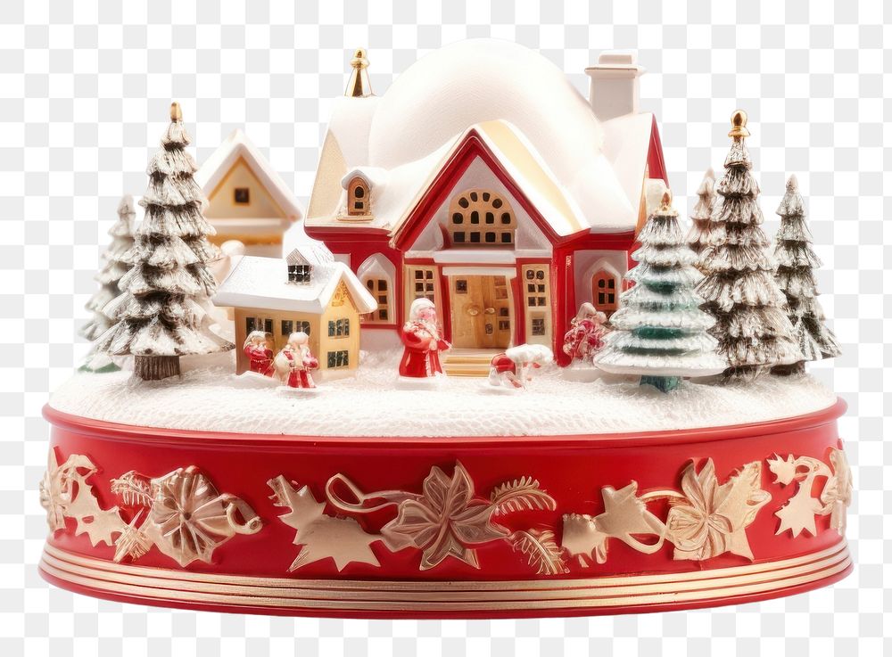 PNG  Christmas music box dessert white food. AI generated Image by rawpixel.