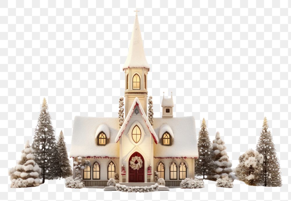 PNG  Christmas church architecture building steeple. AI generated Image by rawpixel.