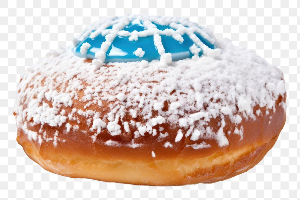 PNG Hanukkah sufganiyot donut bread food. AI generated Image by rawpixel.