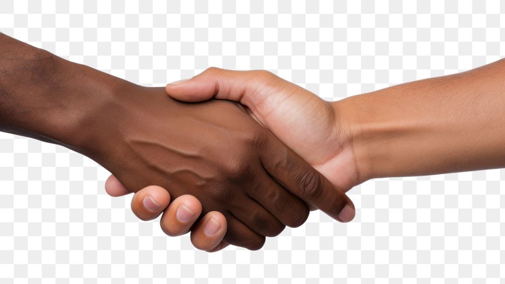 PNG  Hand handshake white background agreement. AI generated Image by rawpixel.