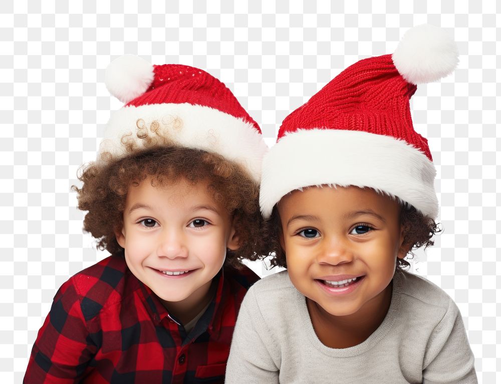 PNG Kids wearing Christmas hat christmas portrait photo. AI generated Image by rawpixel.