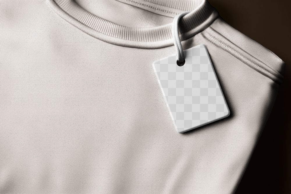 Clothing tag png mockup, transparent design