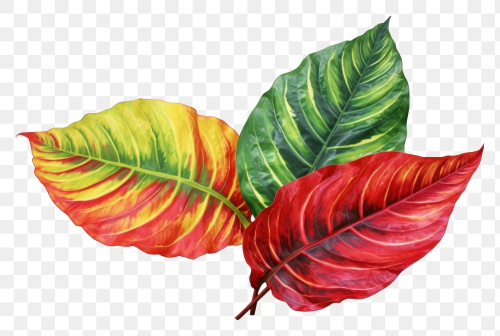 PNG  Croton Codiaeum variegatum Tropical leave leaves plant leaf. AI generated Image by rawpixel.