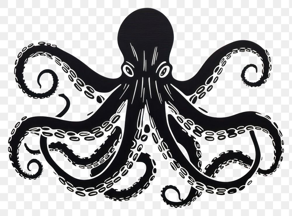 PNG Octopus animal invertebrate calligraphy. AI generated Image by rawpixel.