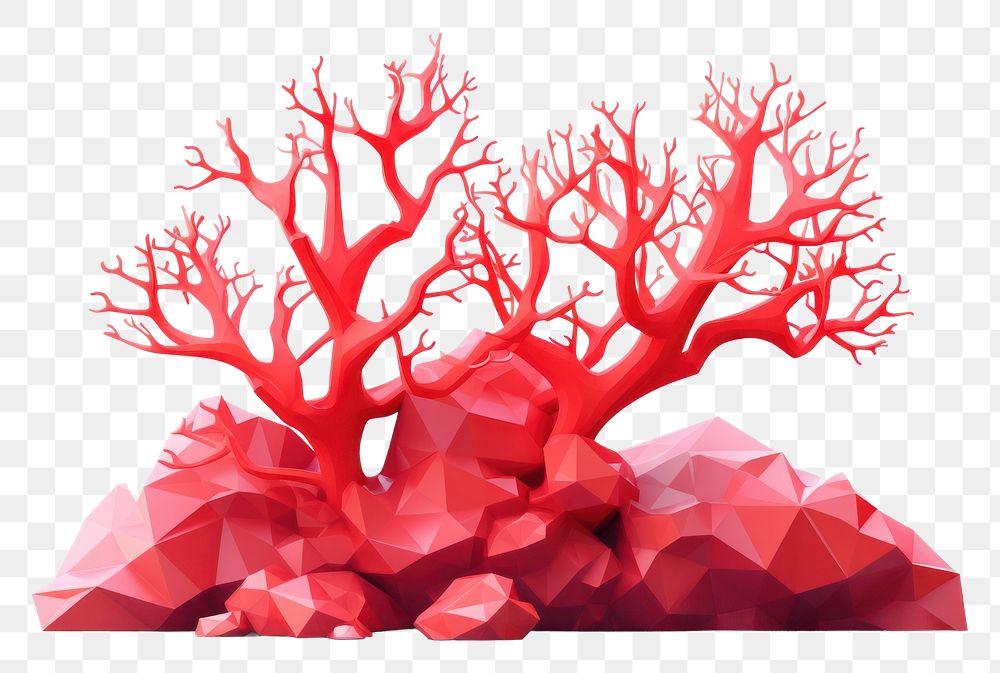 PNG Coral art white background undersea. AI generated Image by rawpixel.