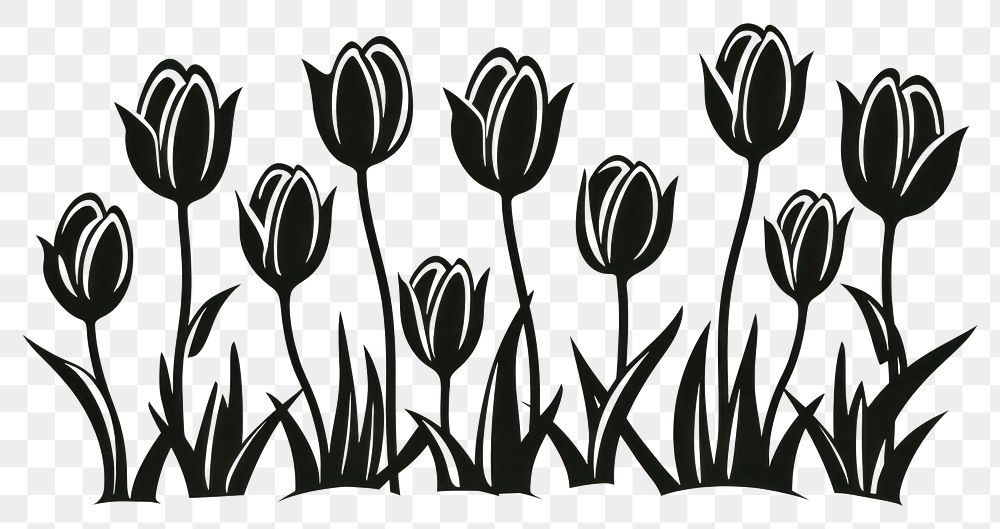 PNG Minimal tulip garden drawing flower sketch. AI generated Image by rawpixel.
