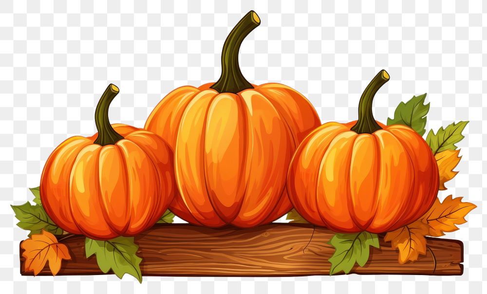PNG  Pumpkins vegetable cartoon autumn. AI generated Image by rawpixel.