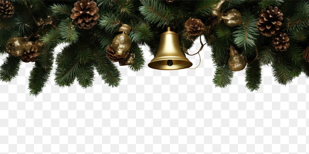 PNG Christmas bell border, transparent background