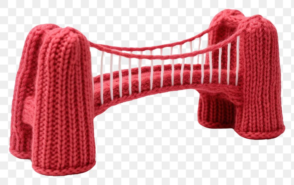 PNG  Knitted cute toy knitted sweater bridge. AI generated Image by rawpixel.
