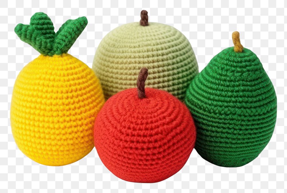 PNG  Knitted cute toy fruit plant pear. AI generated Image by rawpixel.