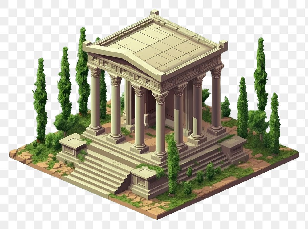 PNG Ancient roman temple architecture building outdoors. AI generated Image by rawpixel.