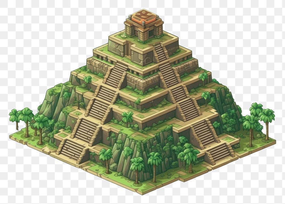 PNG Maya pyramid isolated outdoors plant green. AI generated Image by rawpixel.