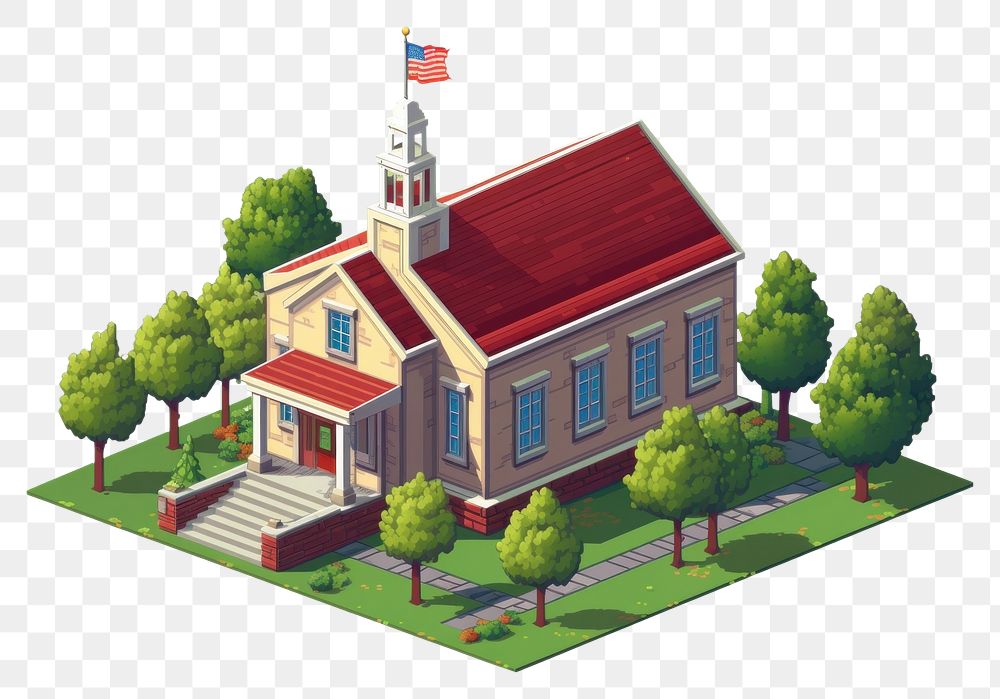 PNG Simple american school architecture building outdoors. AI generated Image by rawpixel.