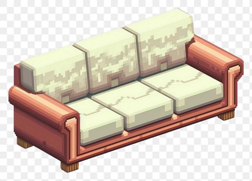 PNG Simple sofa isolated furniture comfortable relaxation. AI generated Image by rawpixel.